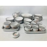 COLLECTION OF DENBY ENCORE TEA AND DINNER WARE TO INCLUDE CASSEROLE DISHES, DINNER PLATES,