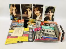 A COLLECTION OF BEATLES MEMORABILIA TO INCLUDE CLOTHING, CD'S, MAGAZINES, ETC.