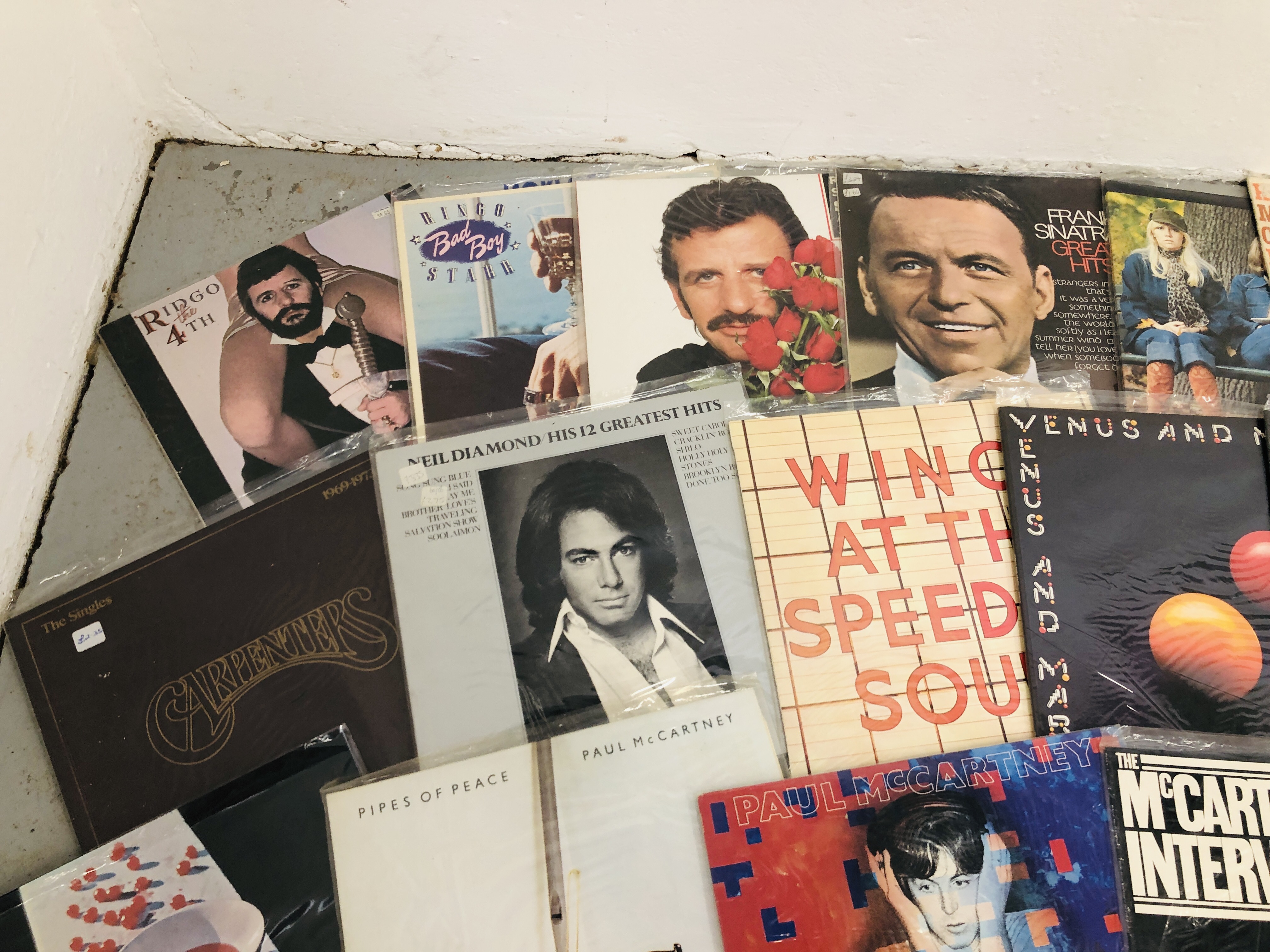 CASE CONTAINING APPROX 36 RECORD ALBUMS TO INCLUDE THE BEATLES, ABBA, NEIL DIAMOND, THE CARPENTERS, - Image 2 of 6