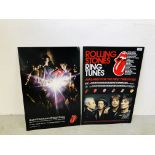 2 X ROLLING STONES CARDBOARD ORIGINAL ADVERTISING BOARDS "RING TUNES" "THE ROLLING STONES A