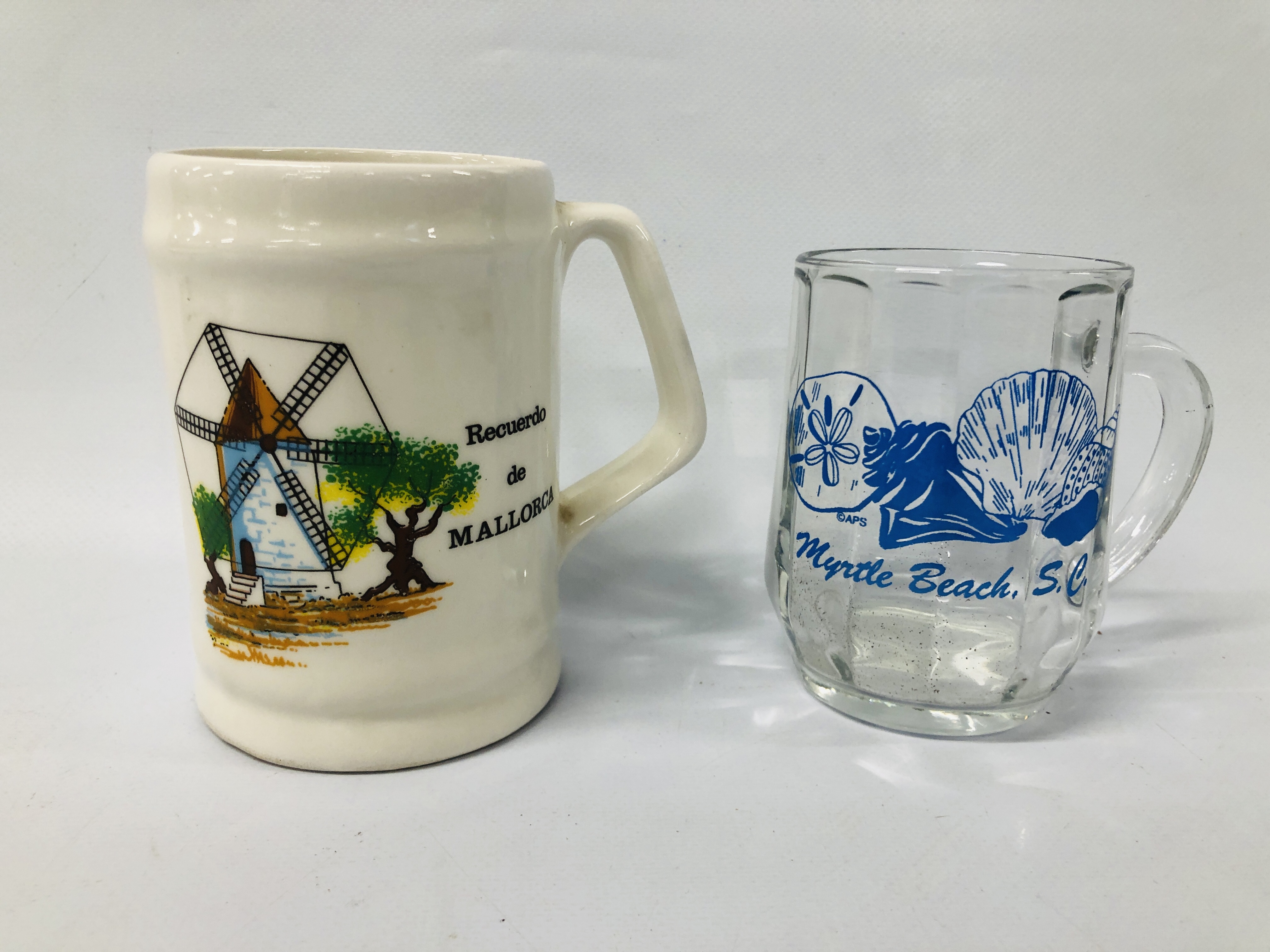 COLLECTION OF ASSORTED GERMAN STEINS TO INCLUDE GLASS AND POTTERY - Image 6 of 6