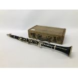 A VINTAGE CASED STUDENT CONSOLE SELMER LONDON CLARINET