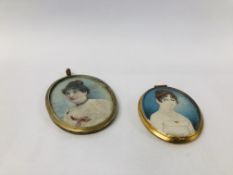 GEORGIAN HANDPAINTED MINIATURE (BACK CRACKED) AND ONE OTHER