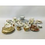 8 X VARIOUS CABINET CUPS AND SAUCERS TO INCLUDE ROYAL ALBERT "GOSSAMER" HAND PAINTED FLORAL DESIGN