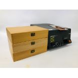 REFELCTA DIAMATOR AFM SLIDE PROJECTOR + 3 WOODEN BOXES OF ASSORTED SLIDES - SOLD AS SEEN.