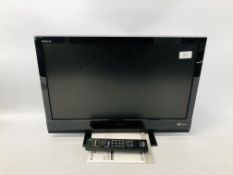 SONY BRAVIA 22 INCH TELEVISION / DVD COMBINATION WITH REMOTE AND INSTRUCTIONS - SOLD AS SEEN.