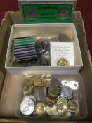 BOX WITH DECIMAL CROWNS INCLUDING £5 (5), 1989-96 £2 (16), 1994 50p (5), ETC.