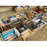 21 X BOXES OF ASSORTED BOOKS TO INCLUDE NOVELS AND ANTIQUARIAN, HISTORY AIRCRAFT ETC.
