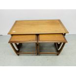 G-PLAN TEAK RECTANGULAR COFFEE TABLE WITH TWO NESTING TABLES BELOW