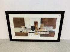 LARGE FRAMED ABSTRACT PRINT VAN DER WERF