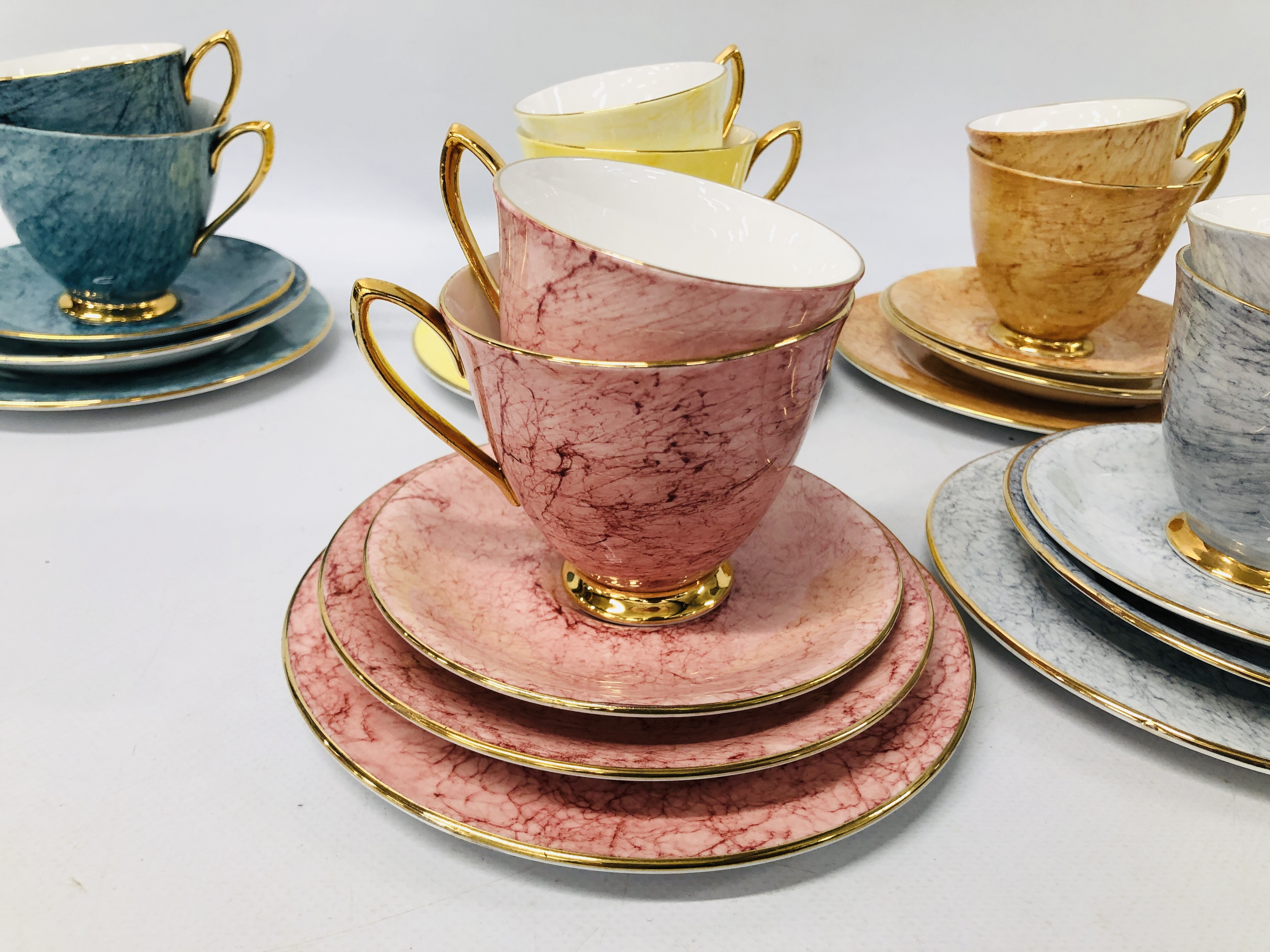 COLLECTION OF ROYAL ALBERT GOSSAMER CUPS AND SAUCERS (APPROC. - Image 2 of 7