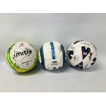 3 VARIOUS FOOTBALLS WITH NORWICH CITY SIGNATURES INCLUDING CHAMPIONSHIP
