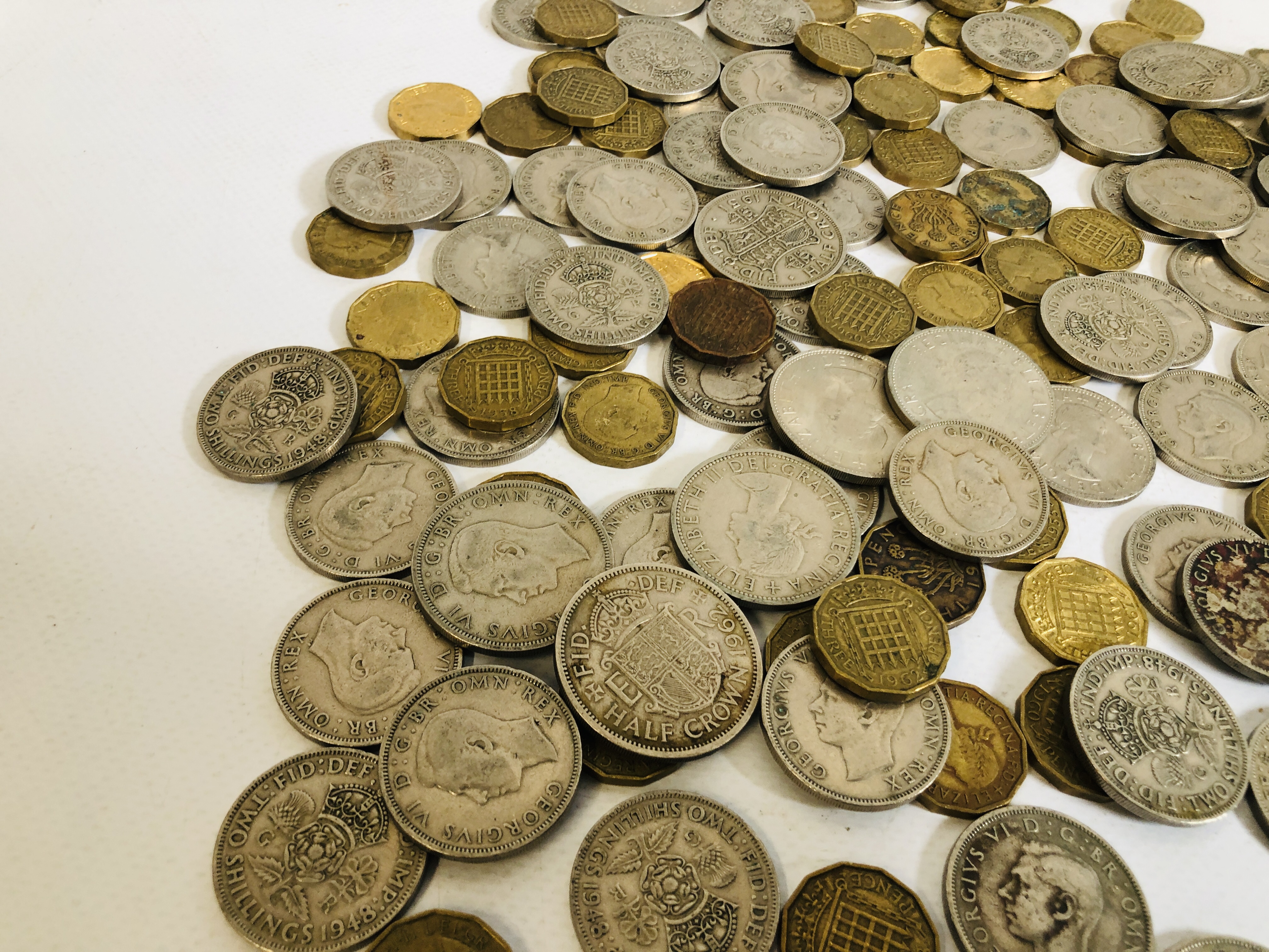 5ML BOX OF HALF CROWNS, TWO SHILLINGS AND THREE PENCE COINS. - Image 3 of 6