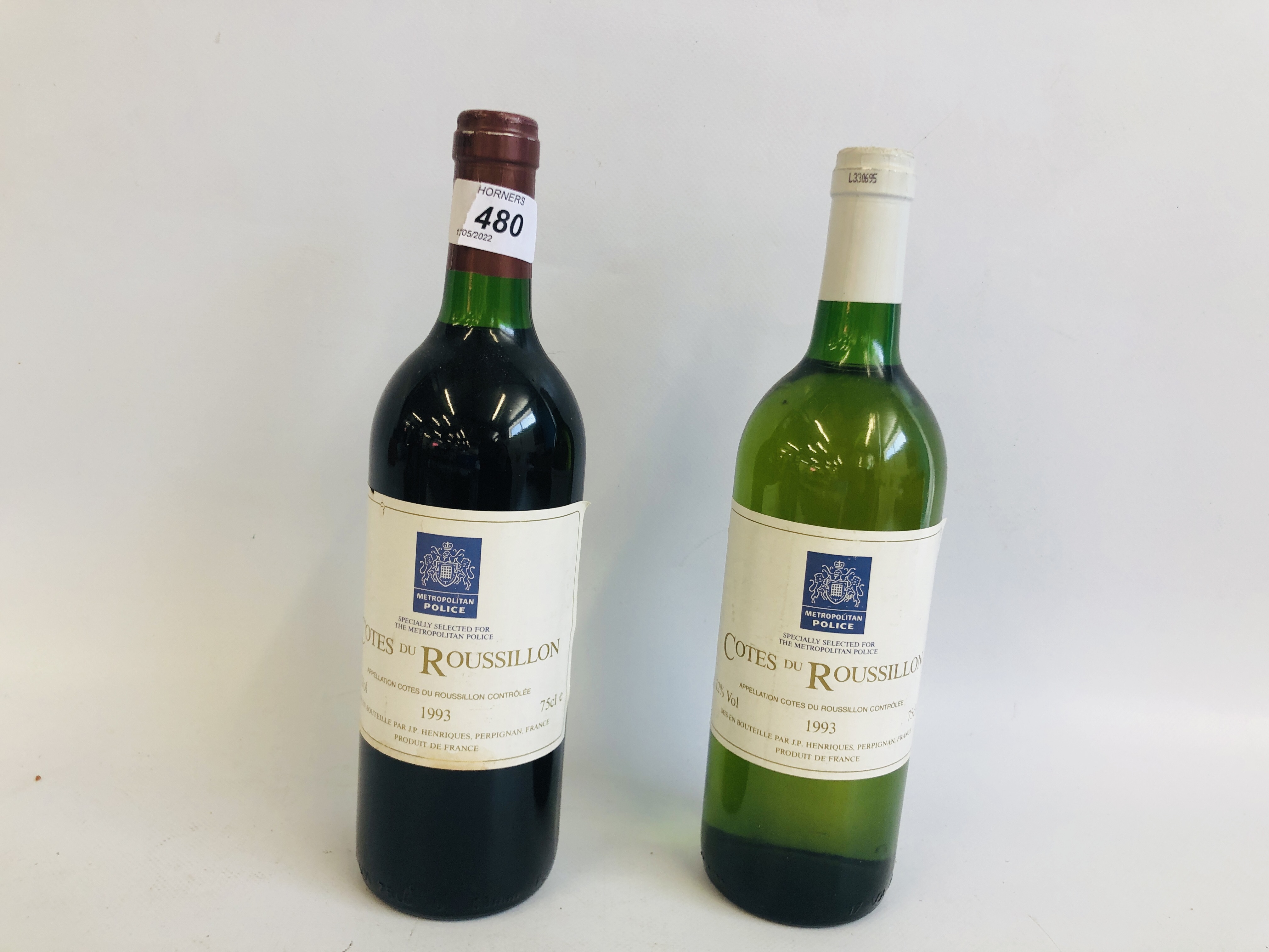 2 X BOTTLES OF 1993 COTES DU ROUSSILLON WINE (ONE RED,