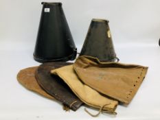 RUSSIAN ARTILLERY GENERALS LEATHER BOUND HELMET CASE ALONG WITH A FURTHER RUSSIAN LEATHER BOUND