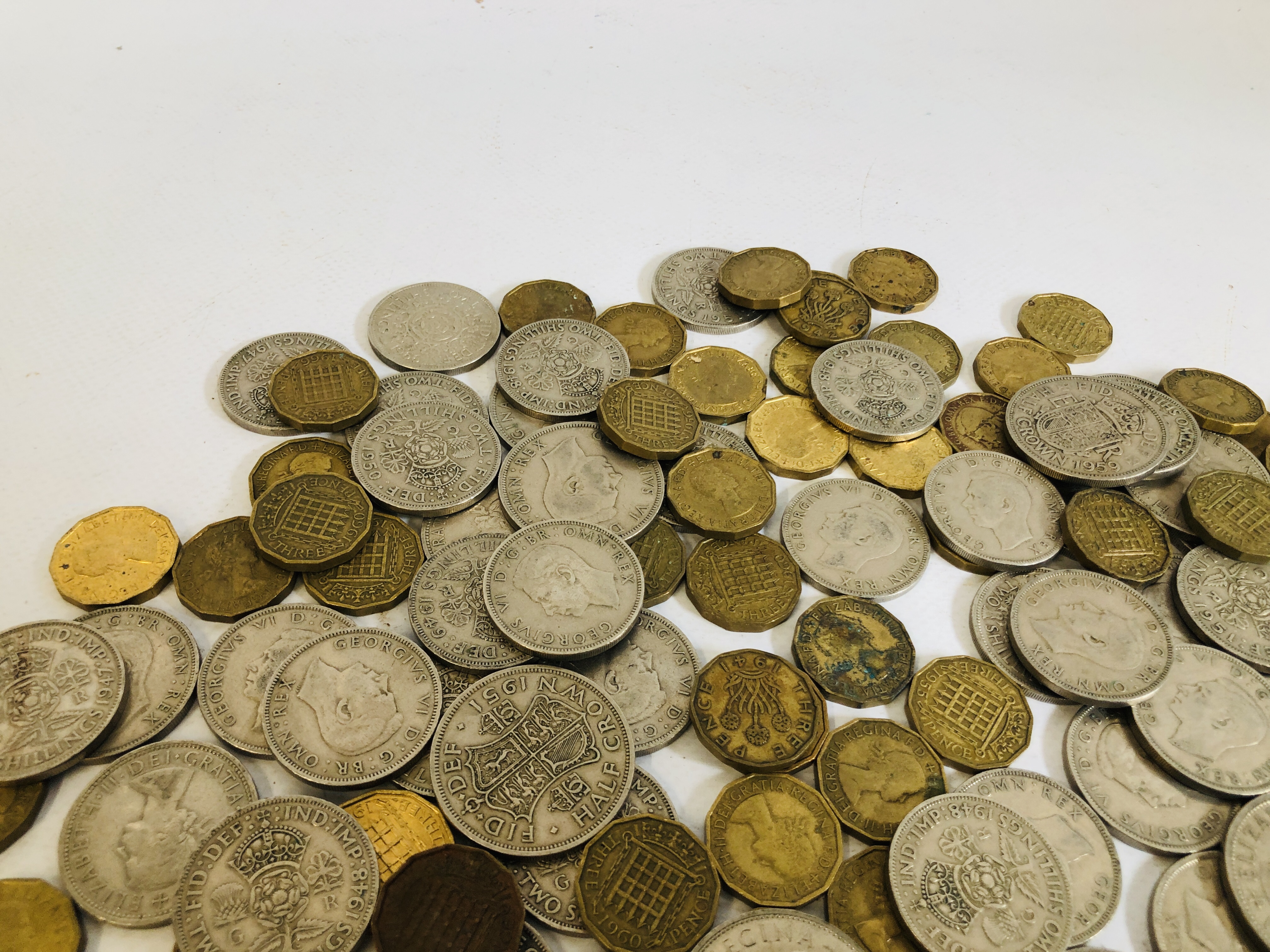 5ML BOX OF HALF CROWNS, TWO SHILLINGS AND THREE PENCE COINS. - Image 4 of 6