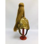 A SECOND LIFE GUARDS HELMET, WITH PLUME THE HELMET WITH GILT DECORATION BEARING CROWN,