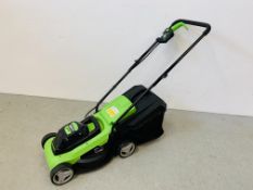 GREENWORKS BATTERY LAWN MOWER WITH OPERATORS MANUAL G24LM33.