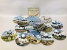 12 X ROYAL DOULTON LIMITED EDITION COLLECTORS PLATES "HEROES OF THE SKY",