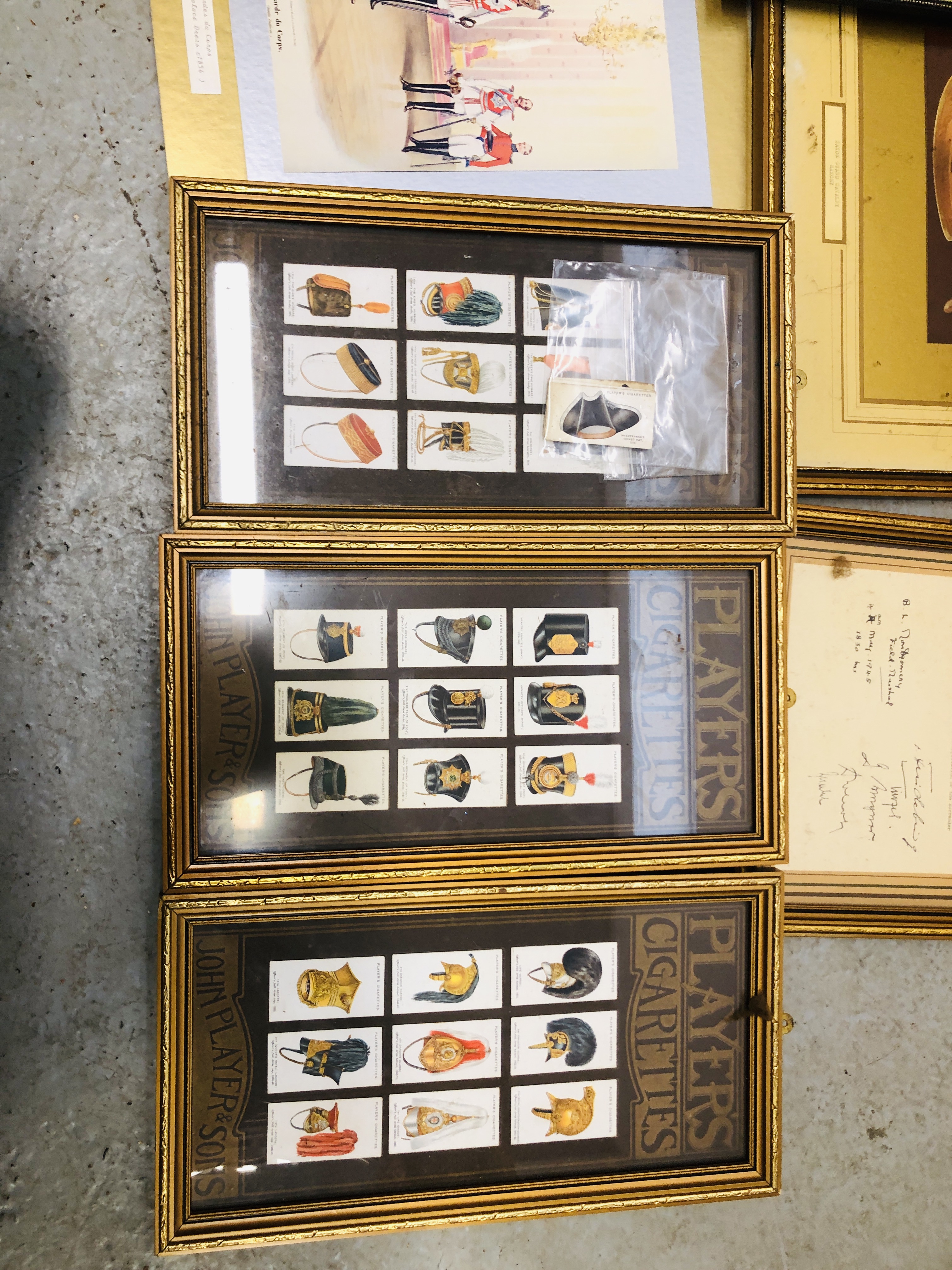 BOX OF ASSORTED FRAMED PICTURES, PRINTS AND PHOTOGRAPHS RELATING TO MILITARY UNIFORM ETC, - Image 9 of 10