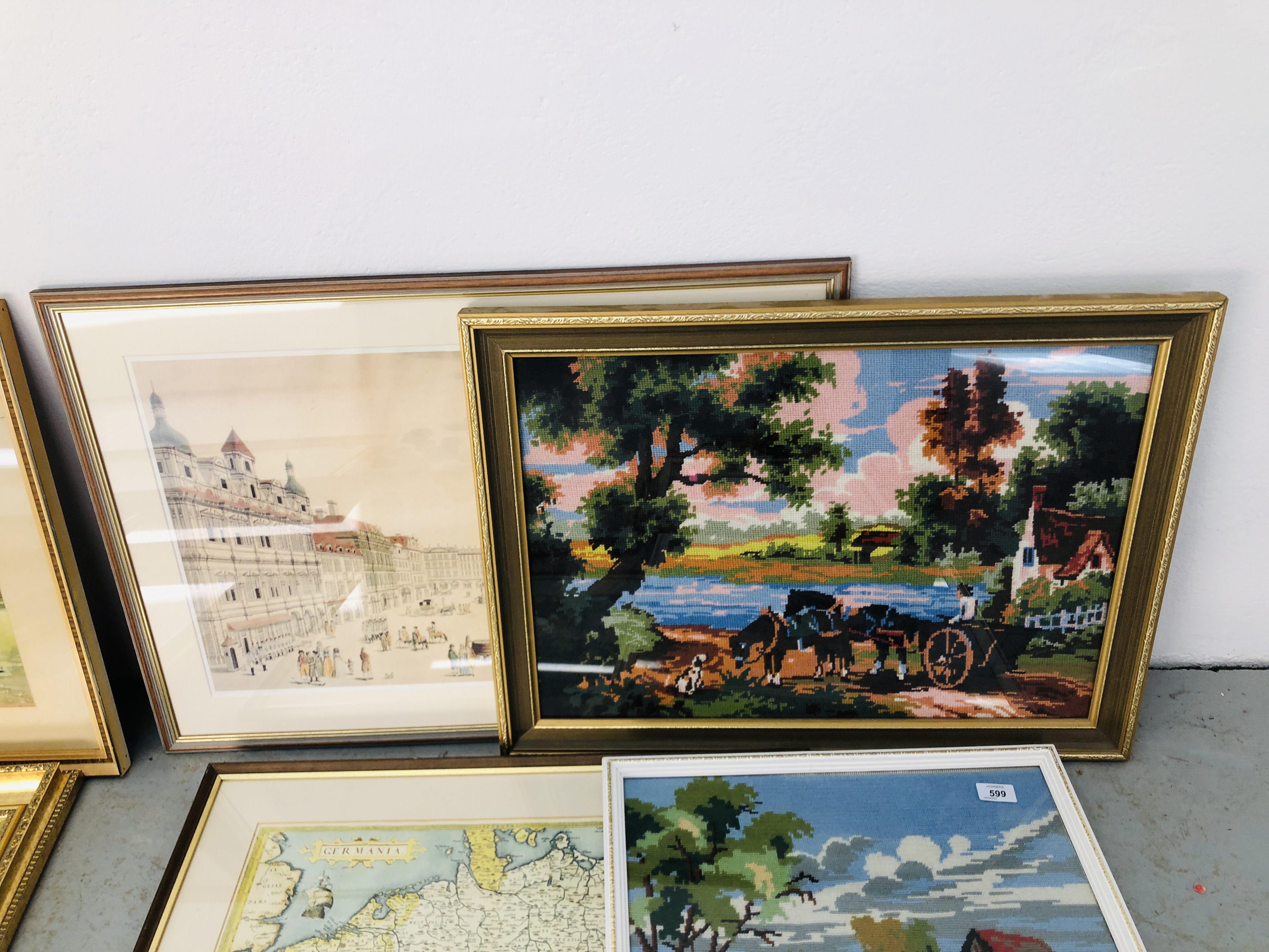 COLLECTION OF ASSORTED FRAMED PICTURES AND PRINTS TO INCLUDE FRAMED MAP, - Image 4 of 8