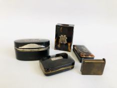 COLLECTION OF VINTAGE TORTOISESHELL TRINKET BOXES (3),