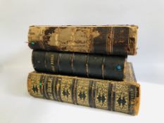 3 X VINTAGE BIBLES 1868, 1862 ETC.