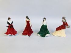 4 X ROYAL WORCESTER FIGURINES TO INCLUDE LES PETITES LARA CHRISTMAS MORNING A11,