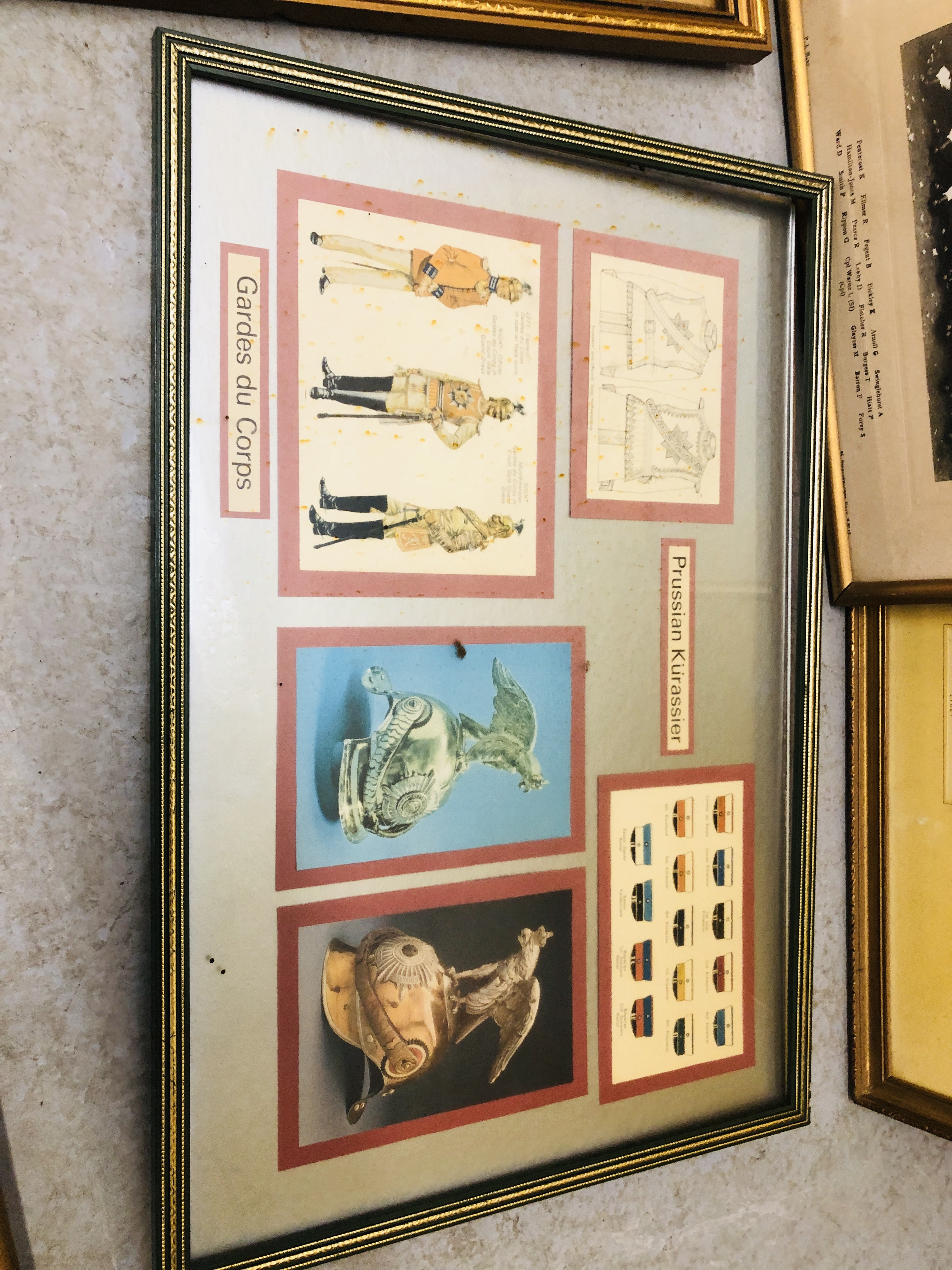 BOX OF ASSORTED FRAMED PICTURES, PRINTS AND PHOTOGRAPHS RELATING TO MILITARY UNIFORM ETC, - Image 8 of 10