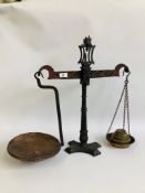SET OF VINTAGE SCALES AND WEIGHTS,