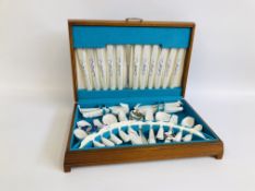 CASED CANTEEN OF CUTLERY "ASHBERRY OF SHEFFIELD" STUART PATTERN (IN ORIGINAL UNUSED CONDITION).