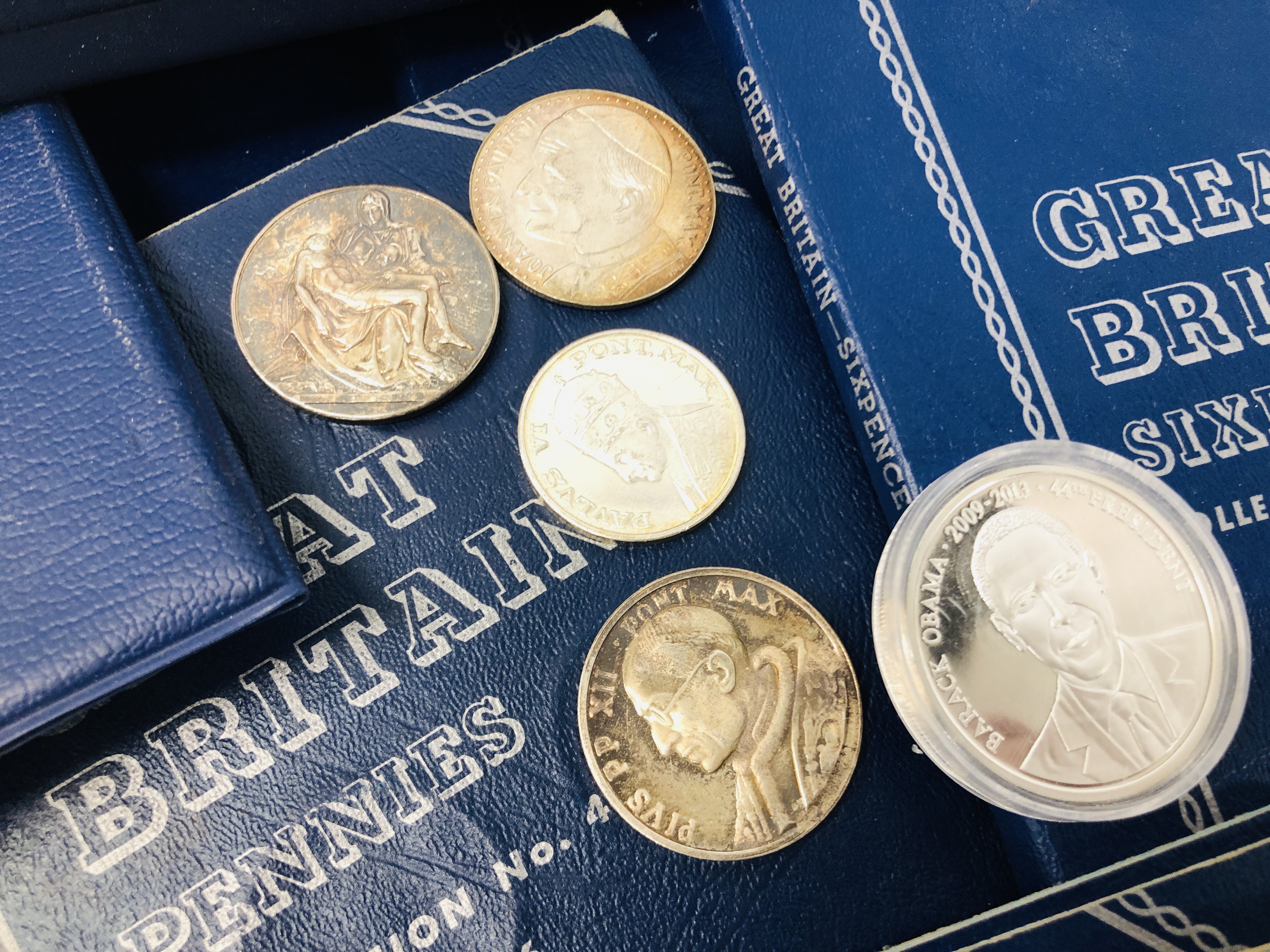 BASKET OF 24 WHITMAN COIN FOLDER ALONG WITH VARIOUS OTHER COINAGE SOME SET, ETC. - Image 11 of 16