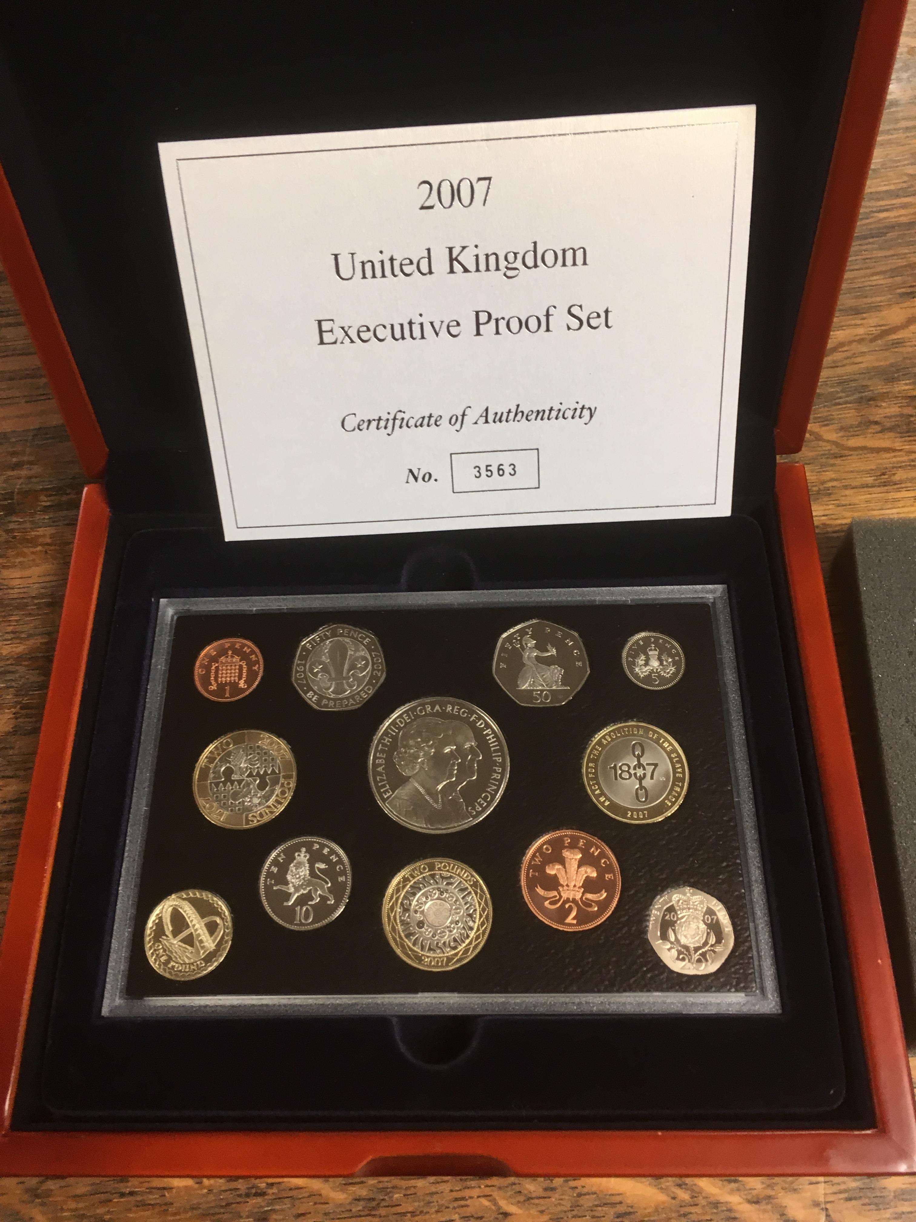 GB 2007 EXECUTIVE PROOF COIN SET IN BOX WITH CERTIFICATE - Image 3 of 6