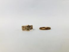 9CT. GOLD WEDDING BAND ALONG WITH A 9CT.