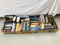 5 BOXES BOOKS TO INCLUDE NOVELS, REFERENCE, HISTORY ETC.