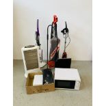 QUANTITY OF HOUSEHOLD ELECTRICAL'S TO INCLUDE VAX STEAM MOP, DIRT KING VAC, MICROWAVE,