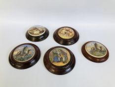6 X VARIOUS VINTAGE POT LIDS TO INCLUDE A PAIR, UNCLE TOBY, PEACE AND TWO SHIPPING RELATED