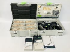 FESTOOL DOMINO DF500Q PRECISION JOINING TOOL (AS NEW) IN CARRY CASE WITH INSTRUCTIONS ALONG WITH