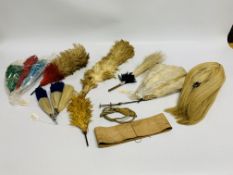 COLLECTION OF ASSORTED VINTAGE PLUMES - WE CANNOT GUARANTEE THE ORIGINALITY OF THESE ITEMS,