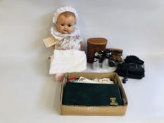 A MID C20TH DOLL WITH CERAMIC HEAD, DAMAGED AND REPAIRED, MARKED JUBILEE, FOREIGN REGISTERED DESIGN,