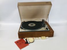 A VINTAGE GOLDRING LENCO "GL75" TURNTABLE WITH ORIGINAL INSTRUCTIONS AND 7 VARIOUS STYLUS - SOLD AS