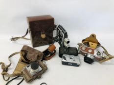 COLLECTION OF VINTAGE CAMERAS TO INCLUDE ARETTE,