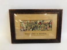 VINTAGE FRAMED STEVENGRAPH "WELLINGTON & BLUGHER,