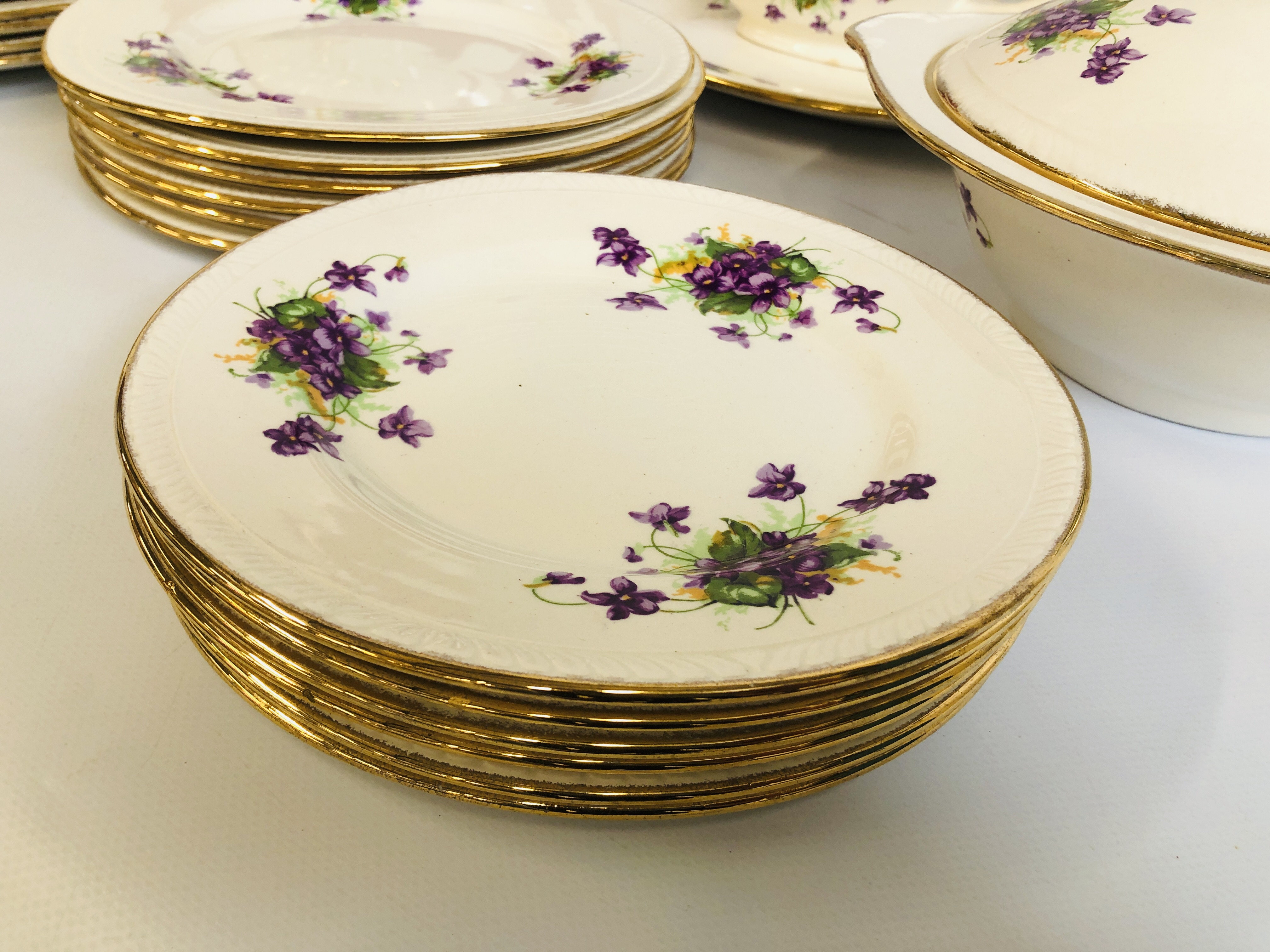 SET OF ROYAL TUDOR WARE FLORAL DECORATED DINNER WARE - Image 2 of 15