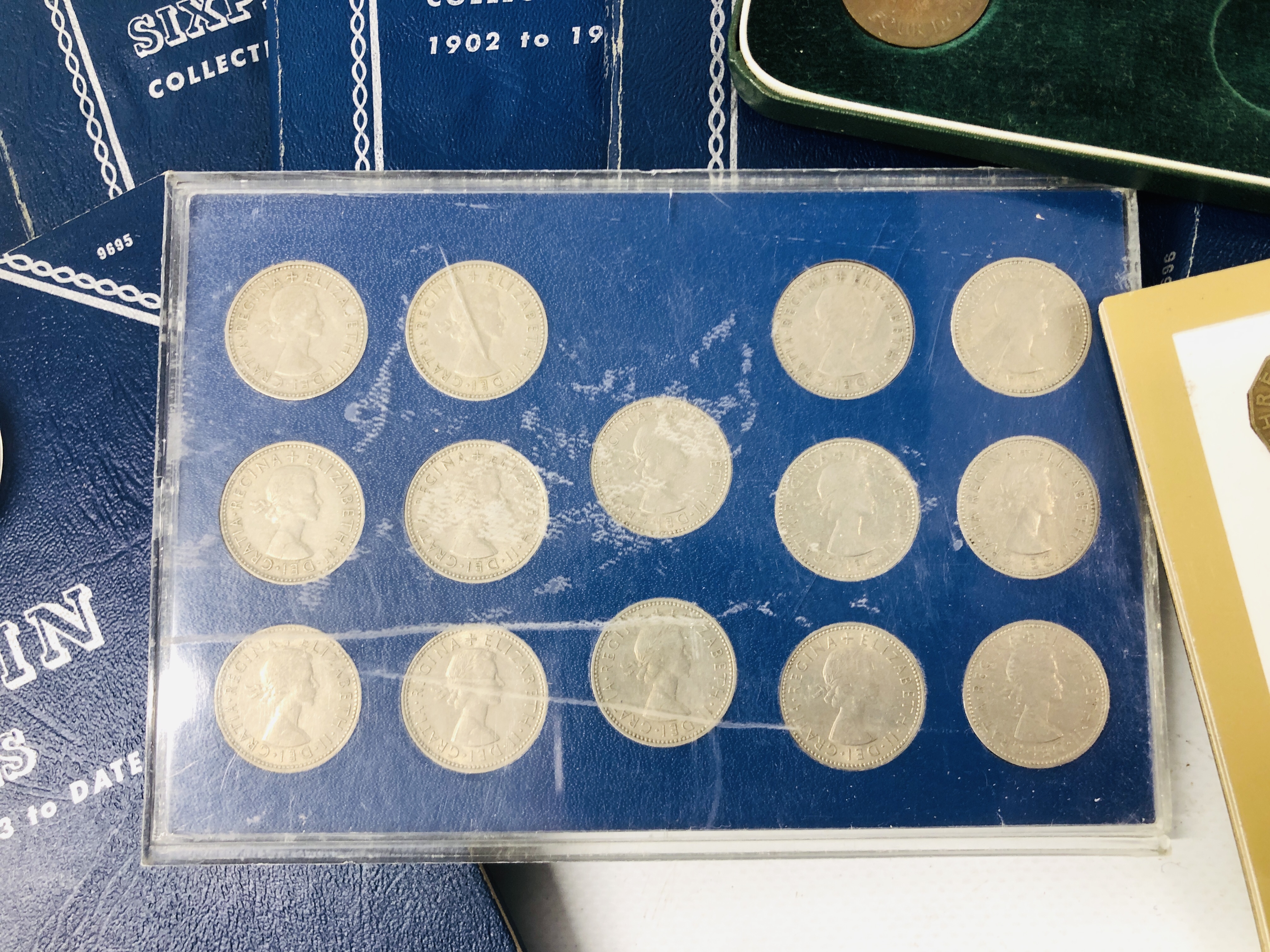 BASKET OF 24 WHITMAN COIN FOLDER ALONG WITH VARIOUS OTHER COINAGE SOME SET, ETC. - Image 8 of 16