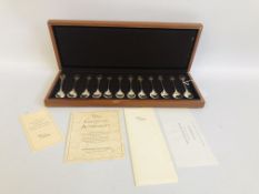 AN RSPB SILVER SPOON COLLECTION, J PINCHES LON 1975, 12 SPOONS (360g).