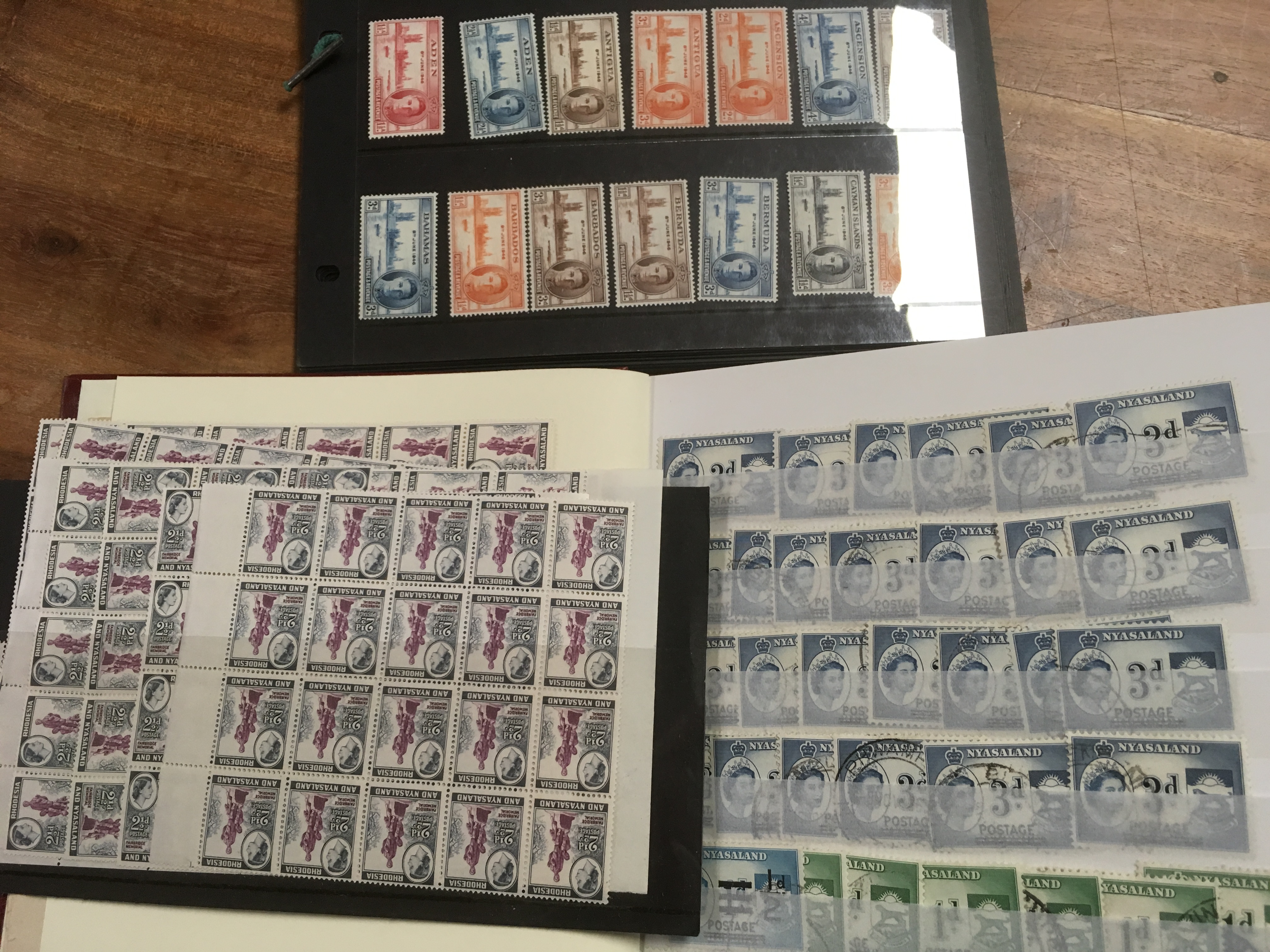 SMALL BOX STAMPS INCLUDING RHODESIA AND NYASALAND 1959-62, 2½d IN BLOCKS, - Image 2 of 2