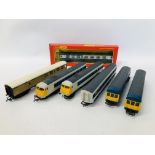 A COLLECTION OF HORNBY AND TRIANG 00 GAUGE ENGINES AND CARRIAGES TO INCLUDE 2 X PULLMAN M7079,