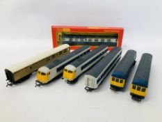 A COLLECTION OF HORNBY AND TRIANG 00 GAUGE ENGINES AND CARRIAGES TO INCLUDE 2 X PULLMAN M7079,