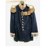 A GERMAN INFANTRY OFFICERS JACKET IN NAVY CLOTH,